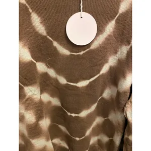 Brand New Umgee USA Women's Size 1X Plus Brown White Tie Dye Sweater Top thumbnail 3