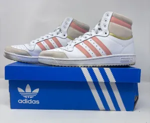 Adidas Originals Top Ten Hi Top White Ambient Blush Leather Sneakers in Box 11 thumbnail 1