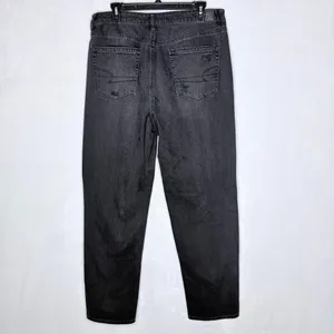 American Eagle Black Mom Straight Distressed Jeans thumbnail 10
