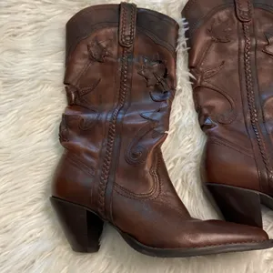 White Mountain, Santa Fe, Western CowboyBoots size 8.5 brown color thumbnail 4