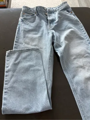 H&M Light Blue Straight Leg High Waist Jeans Us4 thumbnail 3