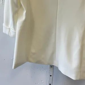Anne Klein Ivory White 3/4 Sleeve Shawl Collar Open Front Blazer Jacket Large thumbnail 5