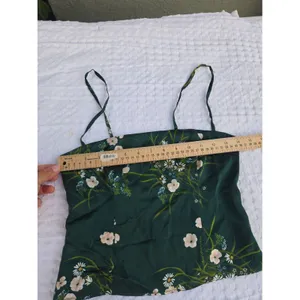 Reformation Overland Silk Floral Daisy Cami Top Green Smocked Back Size 0 thumbnail 6