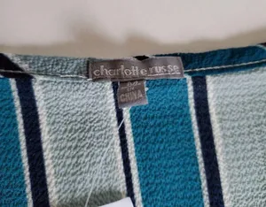 Charlotte russe striped blouse size medium thumbnail 3