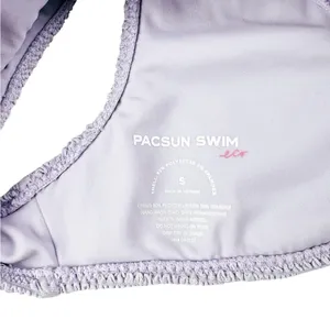 PacSun Swim Lavender Purple‎ Smocked Bikini Top Size Small thumbnail 3