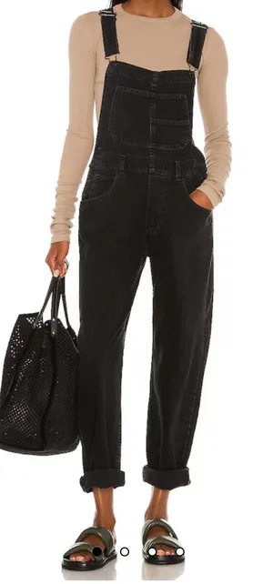 Free People We The‎ Free Black Denim Women's Overalls thumbnail 1