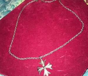 90s vintage cross necklace Silver thumbnail 1