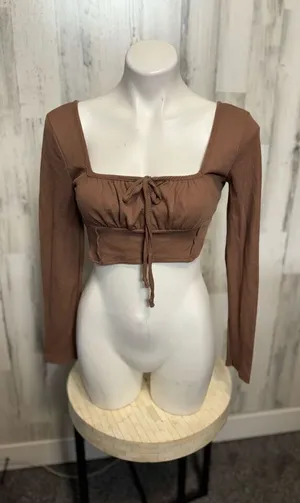 Brown long sleeve crop top Brown Size M thumbnail 1