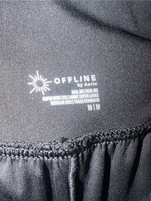 Offline x Aerie Real Me High Rise Super Wide Leg Fold Over Flowy Black Pants M thumbnail 6