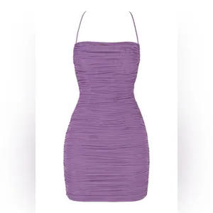 Mistress Rocks 'NIGHTSHADE' Lilac Ruched‎ Mesh Dress thumbnail 7