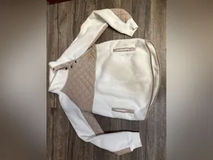 Abercrombie & Fitch White Sherpa Quilted Pullover Sweater Size S thumbnail 2