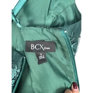 BCX Dress Size 5 Emerald Green Floral Embroidered Fit & Flare Party Dress thumbnail 8