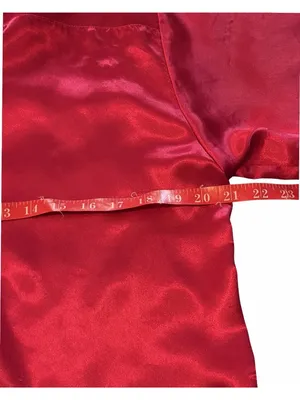 Victoria’s Secret Red VTG ‘80s Gold Label Satin PJ Sleep Shorts Top Set Sz Sm thumbnail 5