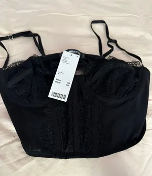 black mini corset top thumbnail 2