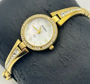 Armitron Now Gold Tone Crystal Bezel Mother Pearl Women’s Watch New Battery thumbnail 1
