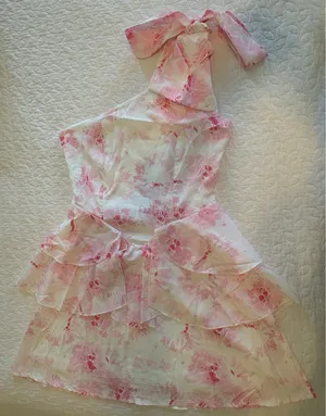 Women’s Pink Floral Mini Dress thumbnail 1