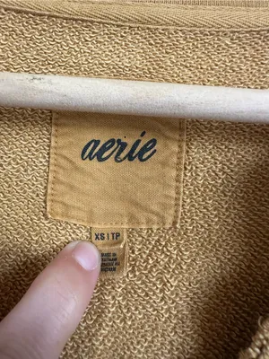 Aerie Lace Up Golden Mustard Relaxed Sweatshirt thumbnail 3