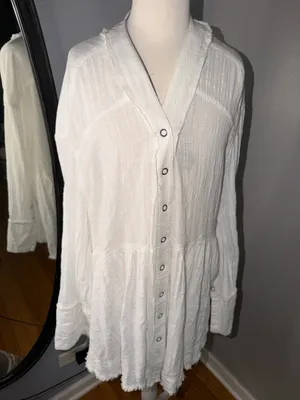 We The Free White Button-Front Gauze Blouse thumbnail 5