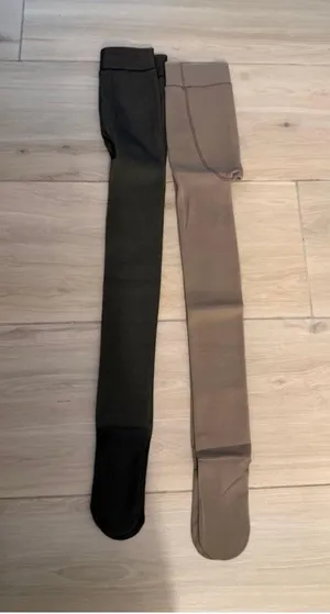NEW 2 pairs Fleece Lined Tights Translucent Thermal Leggings One Size thumbnail 1