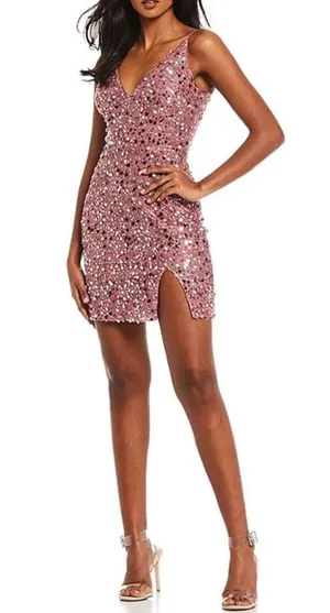 Dillard's V-neck Sequin Dress thumbnail 1