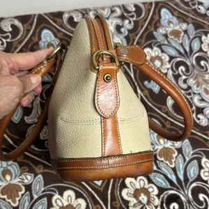 Vintage Dooney & Bourke Cream and Brown Satchel thumbnail 5