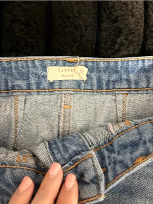 Harper Light Blue Denim Button-Front Mini Skirt thumbnail 3