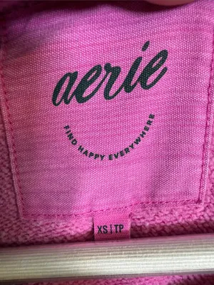 Aerie Down-To-Earth Crew Sweatshirt in Fuchsia Pink W2489 Sz XS thumbnail 5