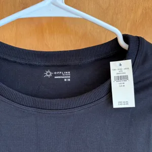 OFFLINE by Aerie Black Seamless‎ Ribbed Cropped Long Sleeve Top M M thumbnail 4