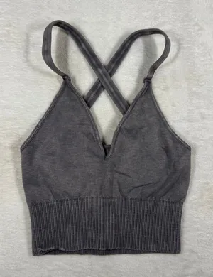 Free People FP Movement Happiness Runs Crop Tank Charcoal Grey XS/S F6436HD thumbnail 1