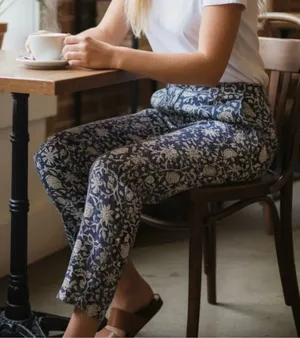Maelu Designs Lounger Pants Indian Blockprint Peony S thumbnail 1