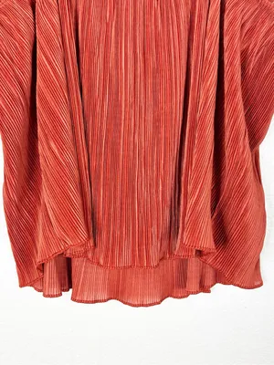 Madewell Pleated Ruffled Nicole Plisse Rust Camisole Swing Top Size S thumbnail 6