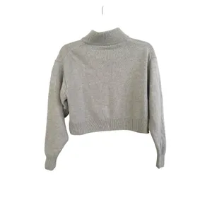 Aritzia Wilfred Free cropped sweater merino wool grey size small thumbnail 3