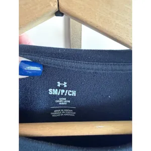 Under Armour Womens Rival Fleece Crewneck Sweatshirt Black‎ Graphic Logo Small thumbnail 3