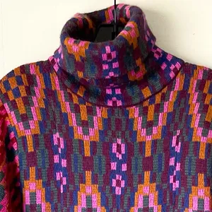 Farm Rio Tapestry Scarf Sweater‎ Maxi Dress Knit Pink Multi Small NWT thumbnail 5