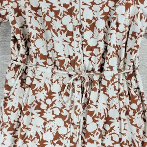 Universal Thread Puff 3/4 Sleeve Jumpsuit 2X Womens Brown Tie Waist Wide Leg ASO thumbnail 16