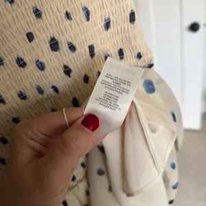 Wilfred‎ Artizia Smocked Ivory Dress Eldorado blue ivory mini ruffles dot thumbnail 5