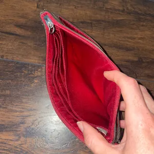 Coach Peyton Signature Go-Go Wristlet Wallet in Khaki and Red thumbnail 5