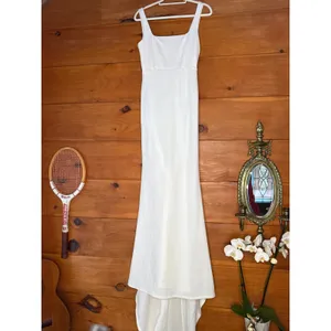 NWT Lulus Regal Classic White Sleeveless Twist-Back Maxi Dress Bridal Wedding S thumbnail 2