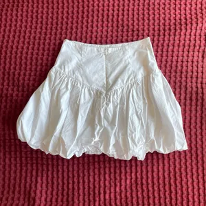 COMMENSE White Bubble Hem Short Skirt Size S Poplin Cotton Casual thumbnail 2