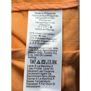 J. Crew Tangerine Orange Front Slit‎ Linen Blend Skirt 14 Lightweight Y2K Peach thumbnail 7