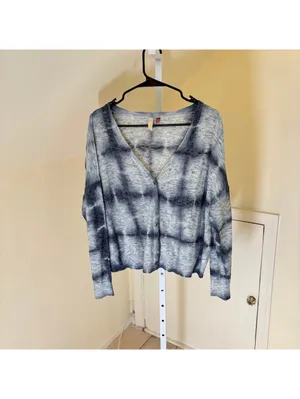 Anthropologie Pilcro EUC Women's Blue Tie-Dye Cardigan Sweater S thumbnail 2
