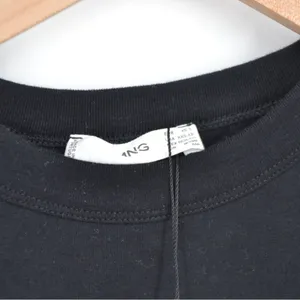NEW Mango MNG Shoulder Pad T-Shirt Crewneck Cotton in Black Women's XS S thumbnail 7