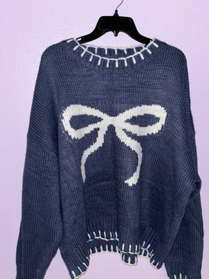 Ribbon Knit Sweater Size L thumbnail 1