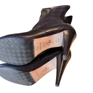 Cole Haan Poppy Bit Tall Black Leather Heeled Boots Size 6B NIB Classic Luxe NEW thumbnail 7