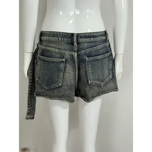 Vintage Y2K Women’s Denim Cargo Mini Skort Low Rise Belted Pockets 2000s Size M thumbnail 5