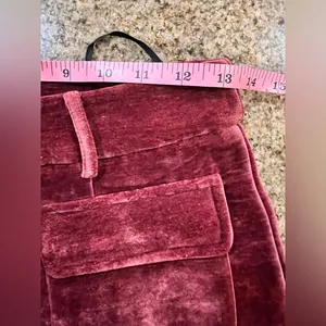 CoMMENSE Velvet Pocket Straight-Leg Pants COLOR - Burgundy, size Small NWT thumbnail 5