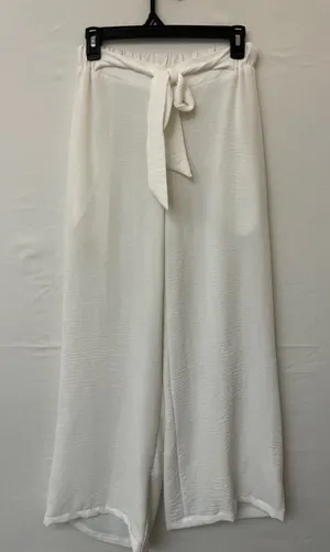 Ryocco women’s Size Small White Wide-Leg Pants with Tie Waist - (N9)✨ thumbnail 1