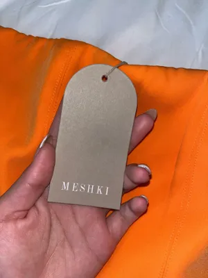 Meshki Strapless Mini Dress Orange Maci Crepe thumbnail 3