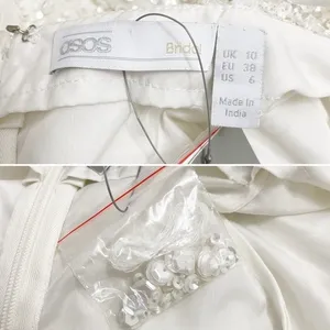 NWT ASOS Ivory Sequined Beaded Josie Backless Cami Maxi Wedding Dress Size 6 NEW thumbnail 12