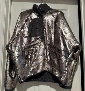 Free People Movement Hit The Slopes Sequin Jacket Shadow Combo Large $298 NWOT thumbnail 1